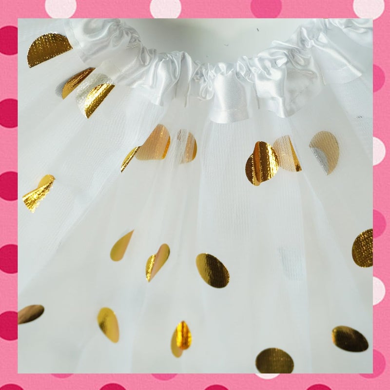 WINROLA Girls' Polka Dot Tutu Glitter Ballet 3 Layer Tulle Dance Skirt Mouse Little Girls 3-8Y Costume Dress Up Tutu - Image 4